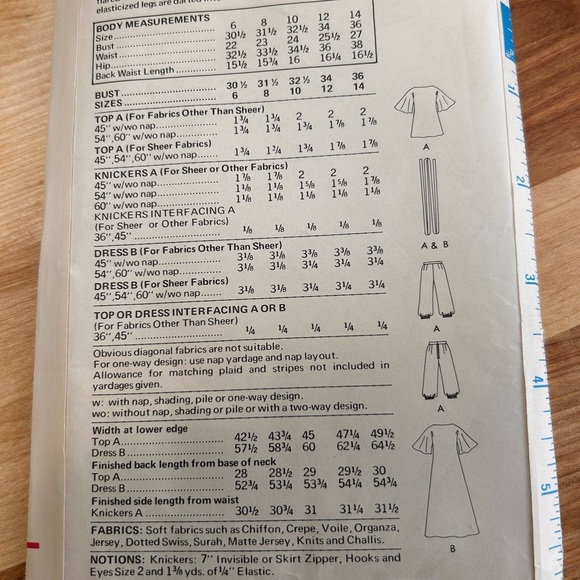 Rare vintage Butterick Pattern 6256   - size 10- tunic and culottes - Picture 4 of 8